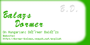 balazs dormer business card